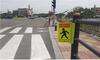 금산경찰서, 보행자 사고예방 형광반사지 부착